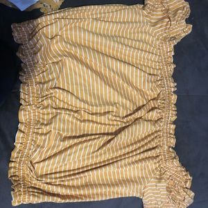 Yellow striped crop top